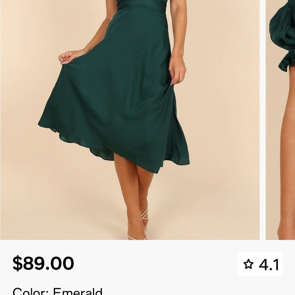 Emerald Green Fall Petal & Pup Brand Mickenna Sweetheart MIDI Dress BNWT - Picture 6 of 6
